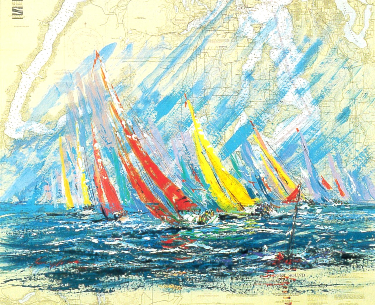 ケリー・ハーレムの絵画作品　タイトルは、バゲットサウンド#2